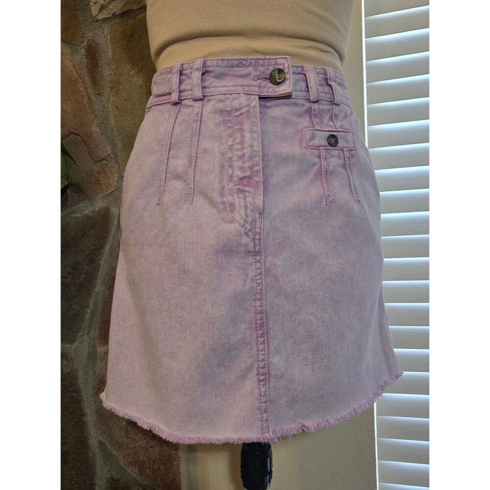 Pastel Twee A-Line Acid Wash Denim Skirt - Urban Outfitters - Festival Soft Girl